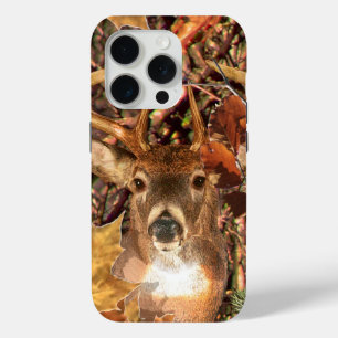 Buck Camouflage White Tail Deer Decor op een iPhone 15 Pro Case