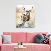 Buck Couple | Mule Deer Canvas Afdruk (Insitu (Woonkamer))