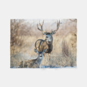Buck Couple | Mule Deer Fleece Deken (Voorkant (Horizontaal))
