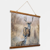 Buck Couple | Mule Deer Hangend Wandkleed (Gebogen)