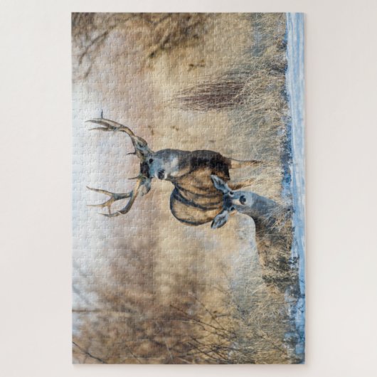 Buck Couple | Mule Deer Legpuzzel (Verticaal)