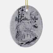 Buck Creek Round Faux Marmer Keramisch Ornament (Rechts)