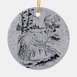 Buck Creek Round Faux Marmer Keramisch Ornament