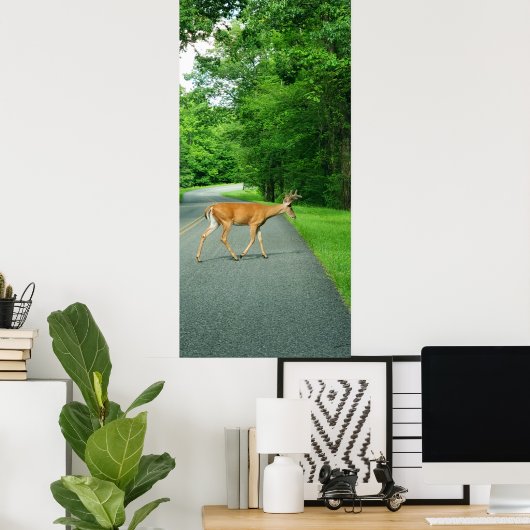 Buck Crossing Road Poster (Thuiskantoor)