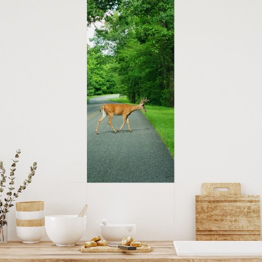 Buck Crossing Road Poster (Keuken)