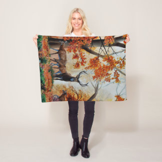 Buck Deer en doe in het herfst bos/fancy ontwerp Fleece Deken