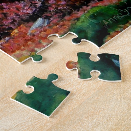 Buck Deer en doe in het herfst bos/fancy ontwerp Legpuzzel (Zijkant)