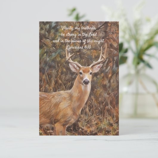 Buck Deer en Faith Art Flat Note Kaart (Staand voorkant)