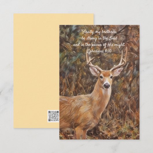 Buck Deer en Faith Art Flat Note Kaart (Voorkant / Achterkant)