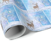 Buck Deer en Snowy Owl Cadeaupapier (Rol Hoek)