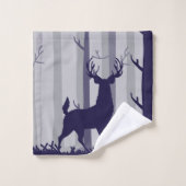Buck Deer Foggy Forest Scene Bad Handdoek (Wasdoekje)