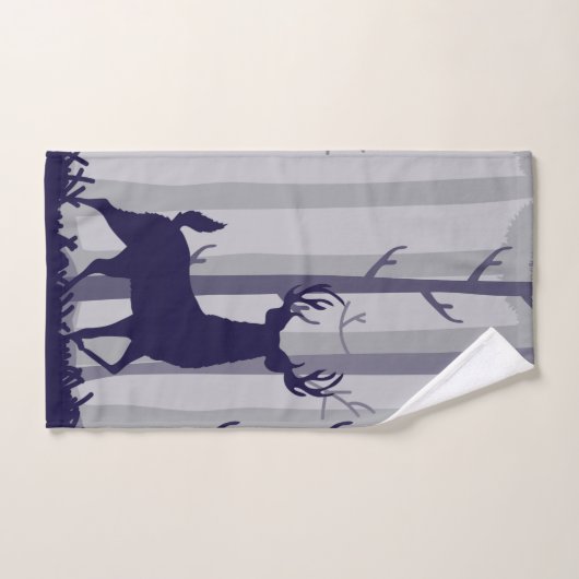 Buck Deer Foggy Forest Scene Handdoek (Handdoek)