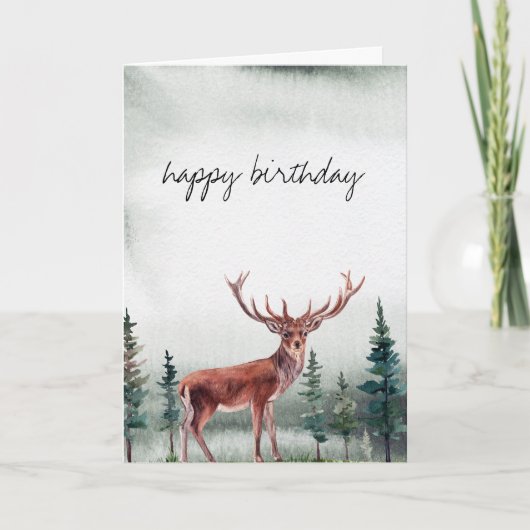 Buck Deer Happy Birthday - persoonlijk Kaart (Voorkant)