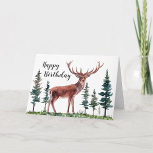 Buck Deer Happy Birthday - persoonlijk Kaart