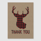 Buck Deer Head Red Black Buffalo Pset Dank je (Voorkant)