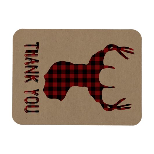 Buck Deer Head | Rustic Buffalo Pset Dank u Magneet (Horizontaal)