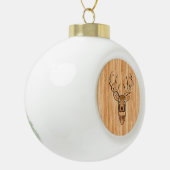 Buck Deer Head Wood Grain Style Decor Keramische Bal Ornament (Links)