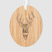 Buck Deer Head Wood Grain Style Decor Ornament (voorkant)