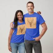 Buck Deer Head Wood Gray Style T-shirt (Unisex)