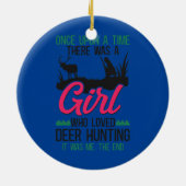 Buck Deer Hunter Girl  Keramisch Ornament (Achterkant)