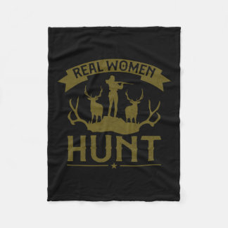 Buck Deer Hunter Girl Real Women Hunt Fleece Deken