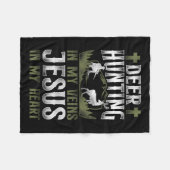 Buck Deer Hunter Jesus Faith Deer Fleece Deken (Voorkant (Horizontaal))