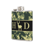 Buck Deer Hunting Monogram Initialen Heupfles (Links)