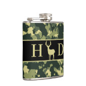 Buck Deer Hunting Monogram Initialen Heupfles (Rechts)
