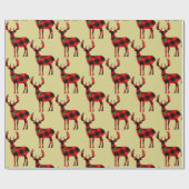 Buck Deer Hunting Red Black Pset Cadeaupapier (Vlak)