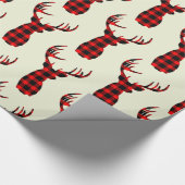 Buck Deer Hunting Red Black Pset Kerstmis Cadeaupapier (Hoek)
