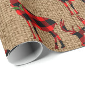 Buck Deer Hunting Red Black Pset Wrapping Paper Cadeaupapier (Rol Hoek)