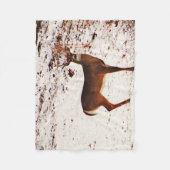 Buck Deer in de sneeuw Fleece Deken (Voorkant)