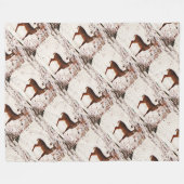 Buck Deer in de sneeuw Fleece Deken (Voorkant (Horizontaal))