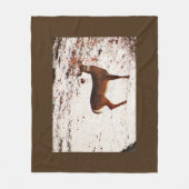 Buck Deer in de sneeuw Fleece Deken (Voorkant)