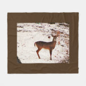 Buck Deer in de sneeuw Fleece Deken (Voorkant (Horizontaal))