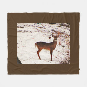 Buck Deer in de sneeuw Fleece Deken