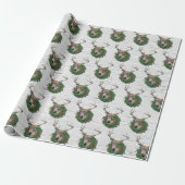 Buck Deer in kerstmis op Birch Cadeaupapier (Uitgerold)