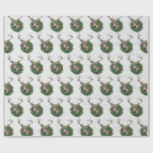 Buck Deer in kerstmis op hout Cadeaupapier (Vlak)