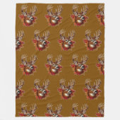 Buck Deer Omgeven Door Herfstbladeren Fleece Deken (Voorkant)
