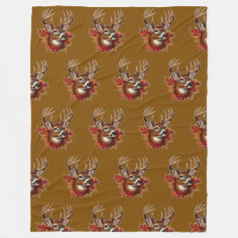 Buck Deer Omgeven Door Herfstbladeren Fleece Deken