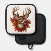 Buck Deer Omgeven Door Herfstbladeren Pannenlap (Voorkant / Achterkant)