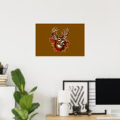 Buck Deer Omgeven Door Herfstbladeren Poster (Thuiskantoor)