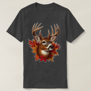 Buck Deer Omgeven Door Herfstbladeren T-shirt