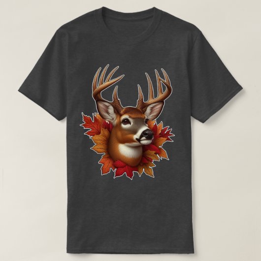 Buck Deer Omgeven Door Herfstbladeren T-shirt (Design voorkant)