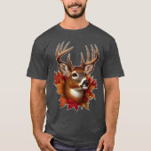 Buck Deer Omgeven Door Herfstbladeren T-shirt (Voorkant)
