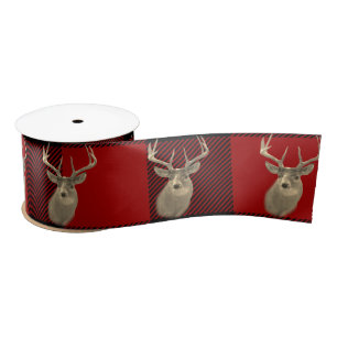 Buck Deer on Buffalo Pset Satin Ribbon Satijnen Lint