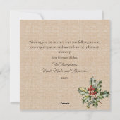 Buck Deer Rustic Elegant Woodland Burlap Luxury Feestdagenkaart (Achterkant)