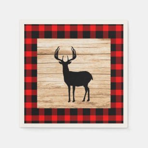 Buck Deer Silhouette Buffalo Play Wood Servet