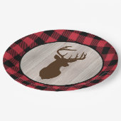Buck Deer Silhouette Lumberjack Buffalo Papieren Bordje (Gekanteld)