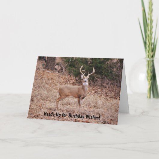 Buck Deer Wild Animal Lover or Hunter Birthday Feestdagen Kaart (Voorkant)